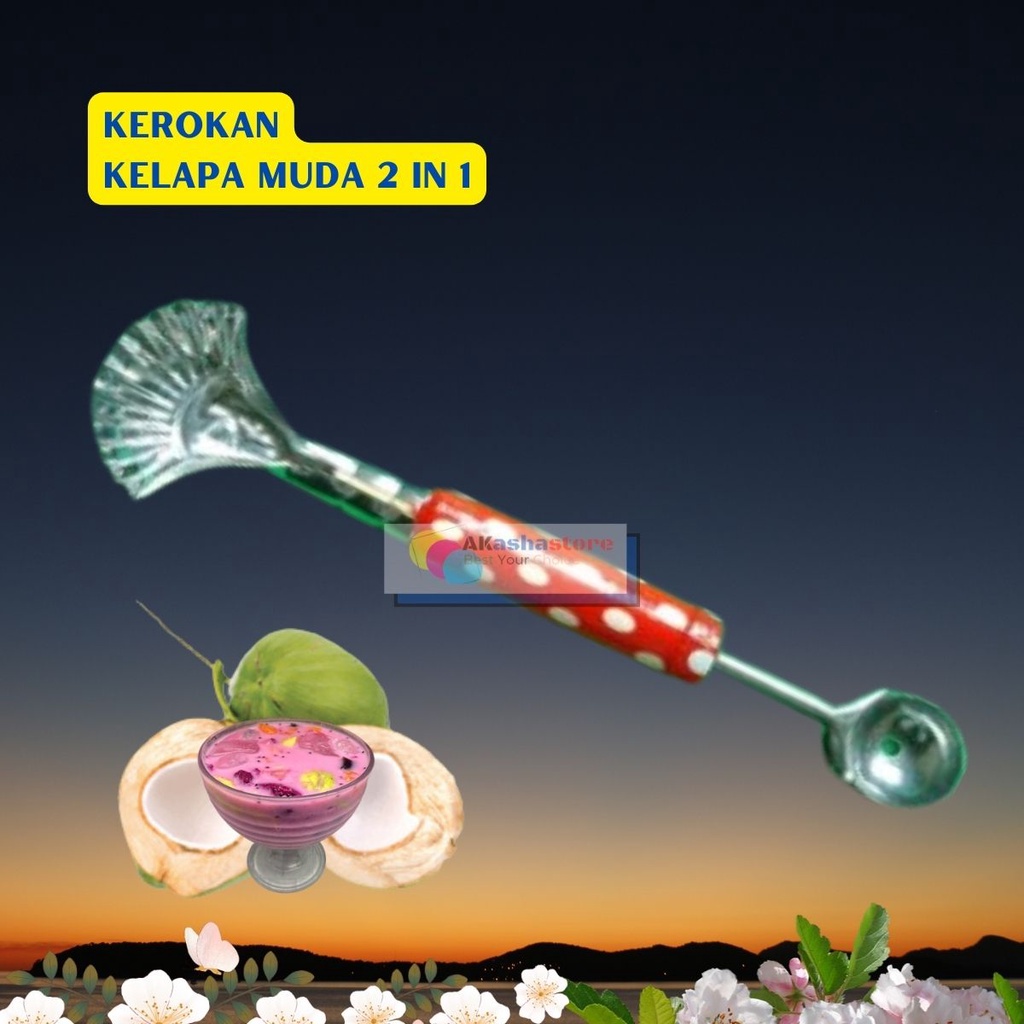 Kerokan Buah Bulat dan Kelapa / Kerokan Kelapa Muda Stainless