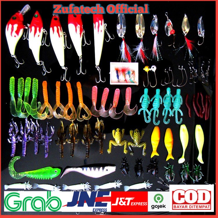 LIXADA Umpan Pancing Ikan Set Finishing bait kit-33 100 PCS - DWS230 - Multi-Color