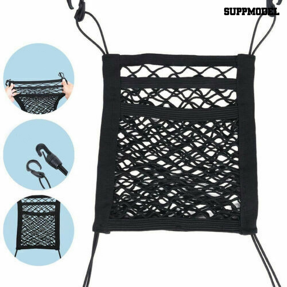 [Auto] Jaring Penyimpanan Mobil Portable Firm Polyester Kursi Truk Mesh Storage Net Bag Penggunaan Sehari-Hari
