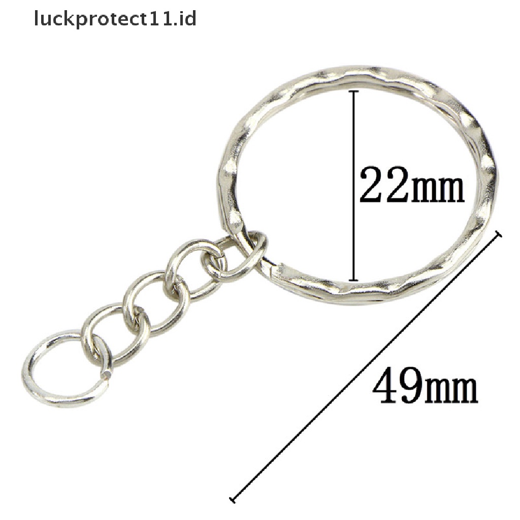 /Fashion Hot// Fashion// 50PCS DIY 25mm Dipoles Perak Keyring Gantungan Kunci Split Ring Pendek Rantai Kunci Ring.