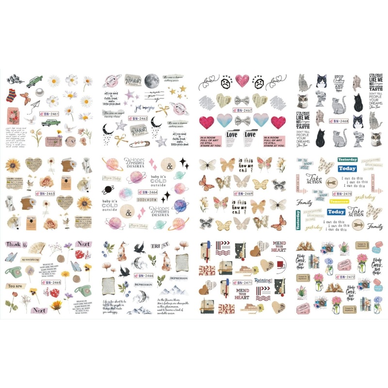 Siy Hearts Nail Art Stiker Decals Lips Nail Design DIY Dekorasi Kuku Akrilik