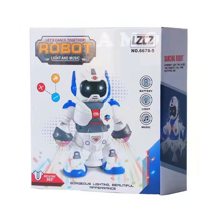 Mainan Anak Robot putih Dance/Robot Dance Musik LED