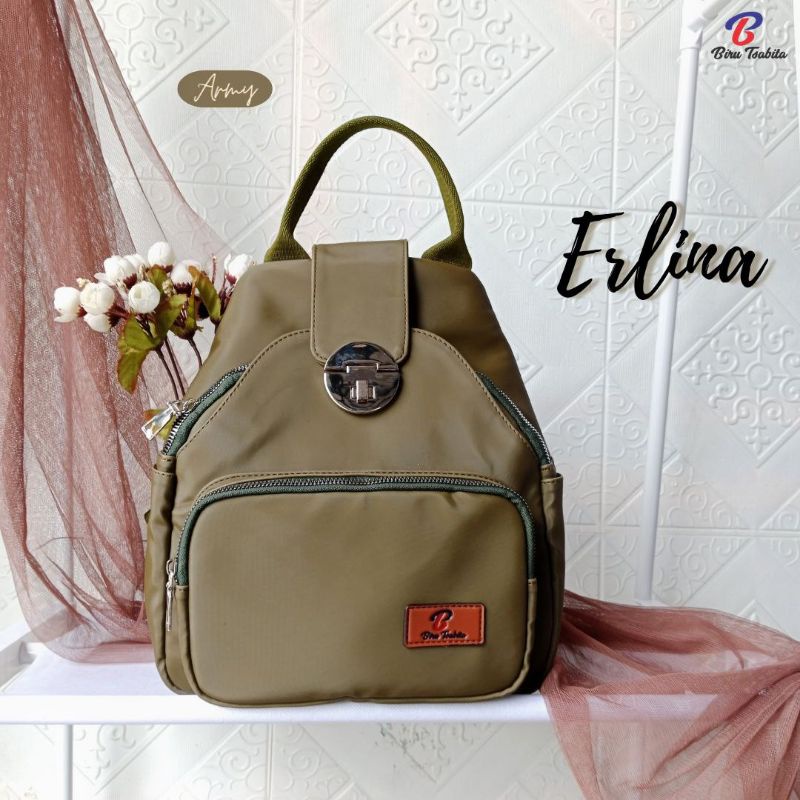 RANSEL ERLINA BY BIRU TSABITA BAHAN CHOCOLY ANTI AIR WATERPROOF PREMIUM