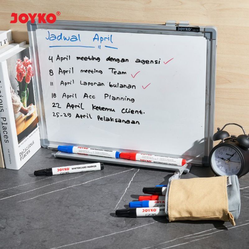 Spidol Whiteboard Marker Joyko WM-28 HITAM MERAH BIRU - Board Marker Papan Alat Tulis Putih Bisa Dihapus