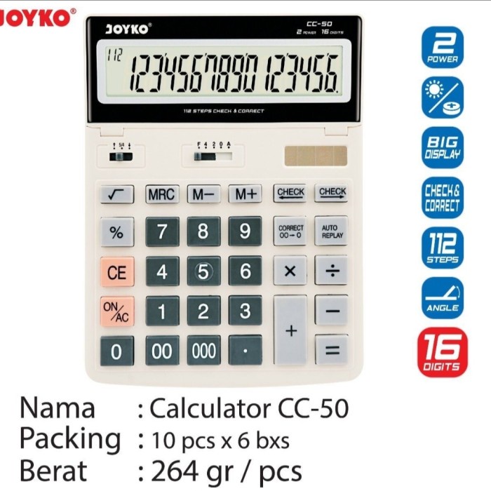 

TERUJI calculator 16 digit merk joyko CC-31