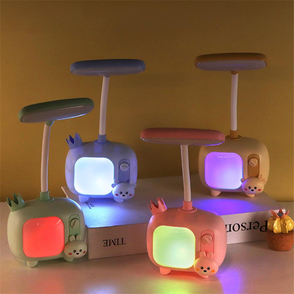 Timekey Kartun USB Rechargeable Lampu Meja Dual Light LED Siswa Anak Kamar Tidur Membaca Lampu Meja Lampu Malam G2O5