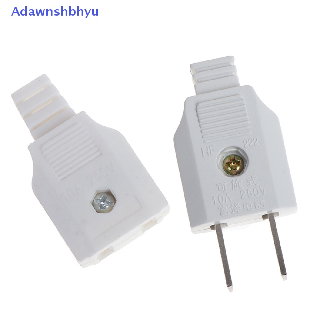 Adhyu US 2pin Gepeng AC Listrik Power Male Plug Female Socket Outlet Adaptor Kawat ID