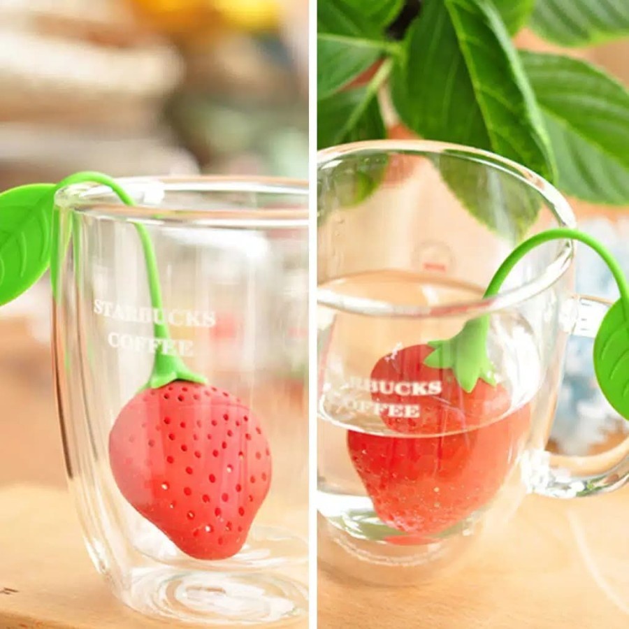 Tea Strainer Infuser Strawberry / Saringan Teh bentuk Stroberi