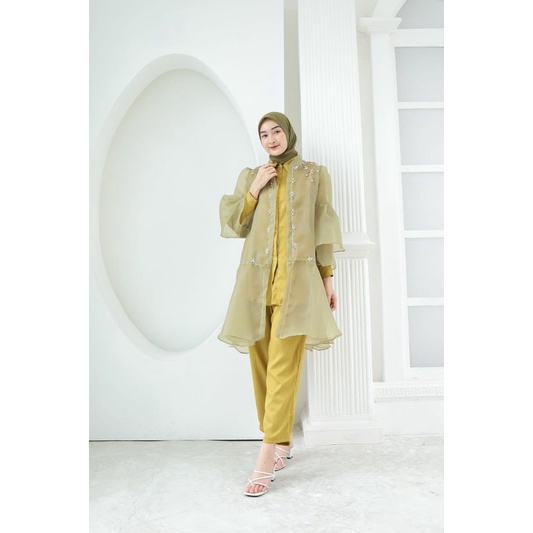 MINEE ONE SET Wanita Kekinian Setelan Setcel Kondangan Stelan Pakaian Baju Pesta Outfit Kekinian Out