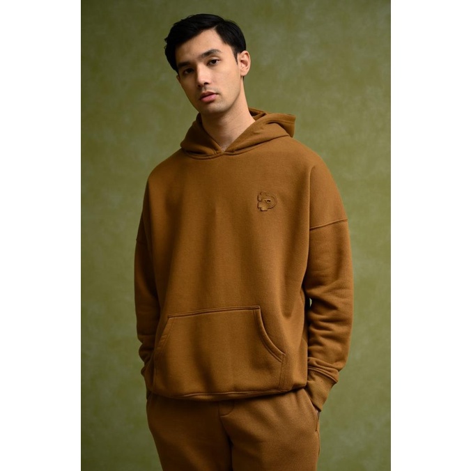 FREE ONGKIR HOODIE PREPP STUDIO PREPP OVERSIZED HOODIE SIGNATURE PATCH BROWN