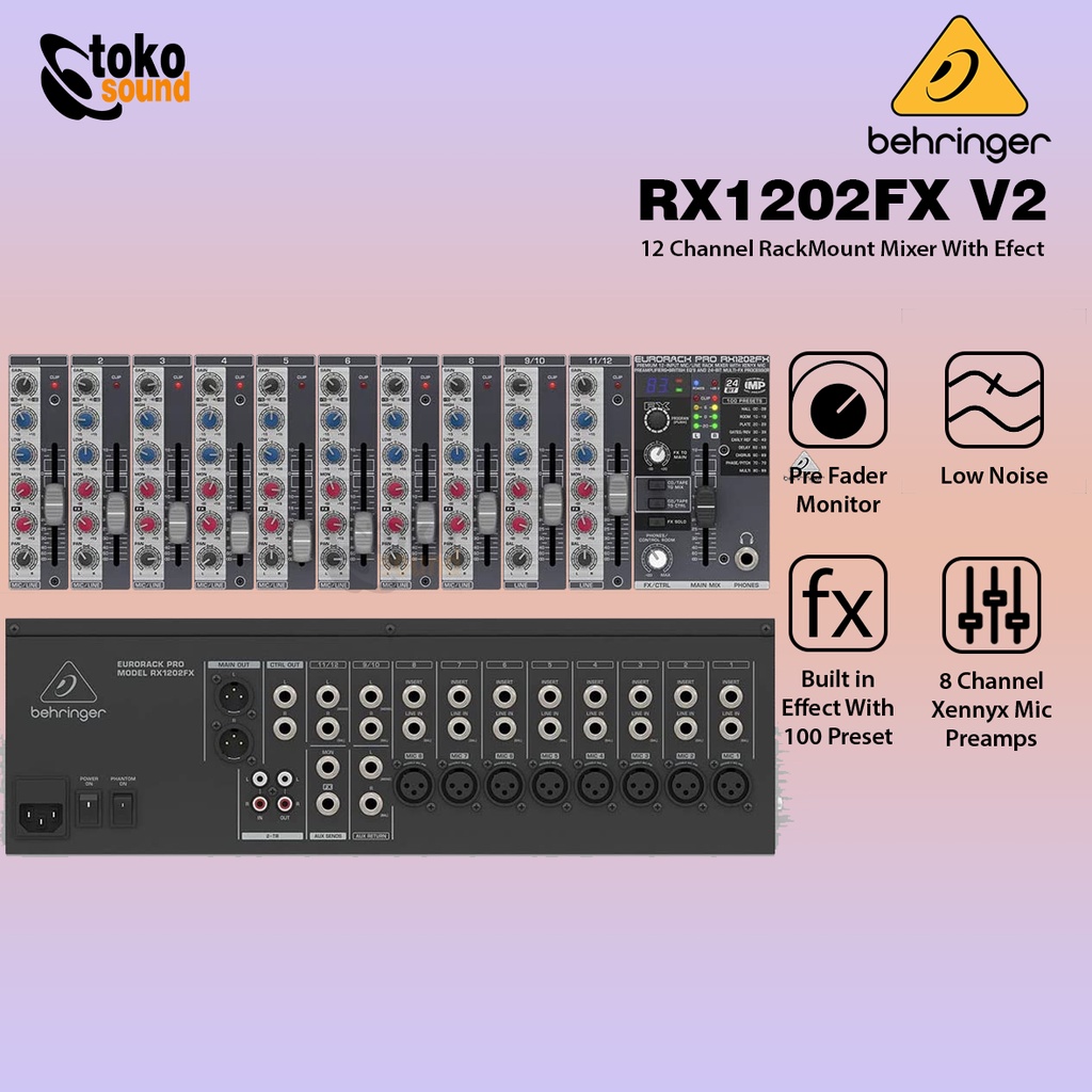 Jual Behringer Eurorack Pro RX1202FX Rackmount Mixer with Effects