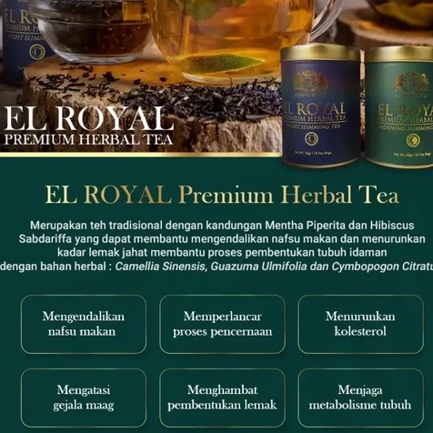 EL ROYAL PREMIUM HERBAL TEA MORNING &amp; NIGHT TEH HERBAL 1 PAKET - BPOM FREE SISIR SAKU TEH PELANGSING