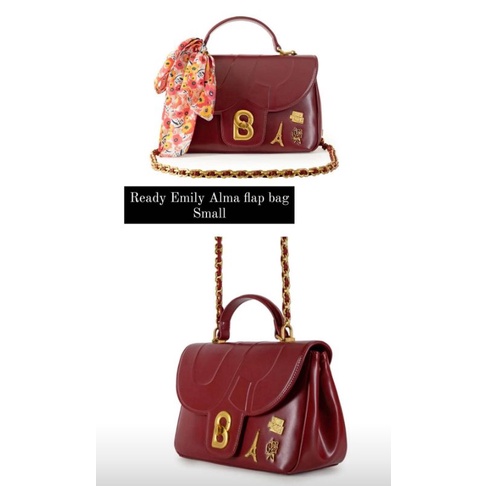 Emily Alma flap bag Small Le Rouge ( ready) by buttonscarves