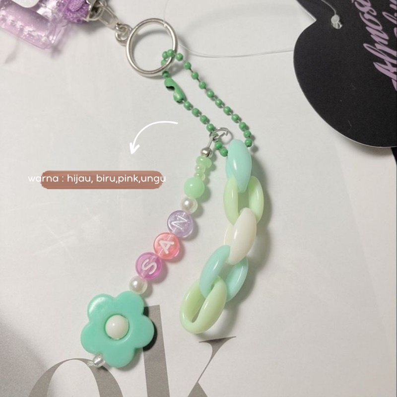 phone strap pastel request nama/keychain custom/phone strap handmade