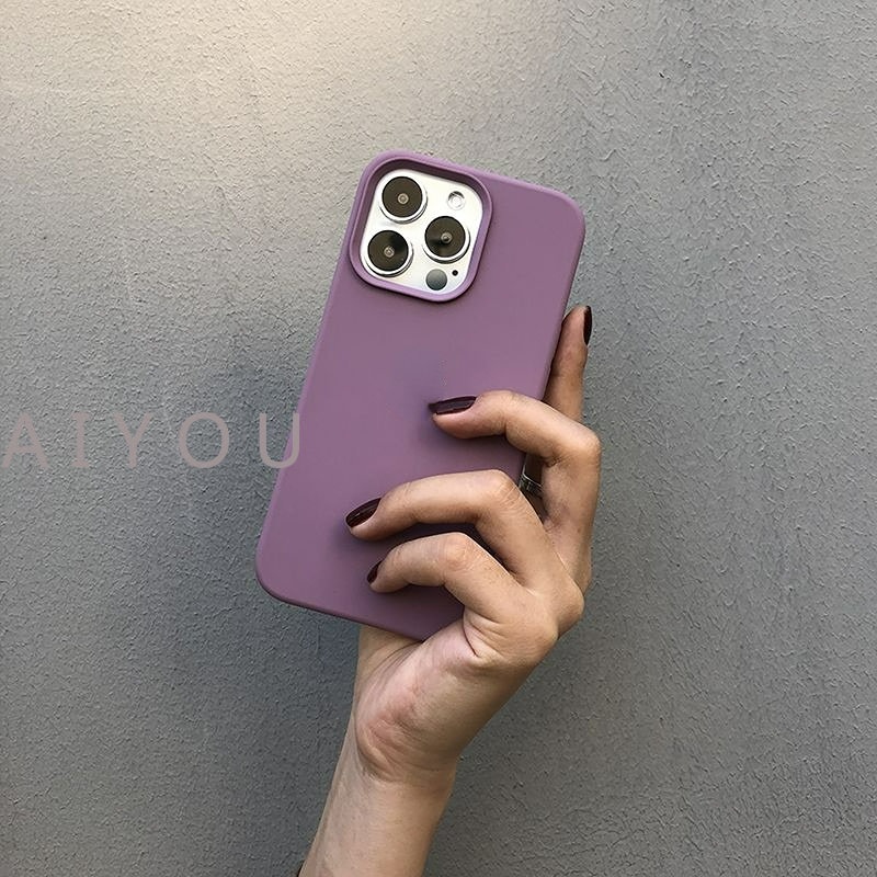 Case Silikon Cair Kompatibel Untuk iPhone 14 Pro Max11 12 13 Pro X XS Max XR 78 Plus Sarung Shockproof Dengan Logo