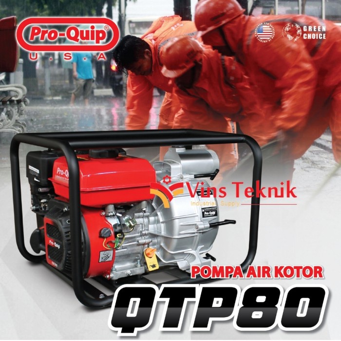 Mesin Pompa Air Bensin Pompa Irigasi Pompa Air Kotor Proquip Qtp80