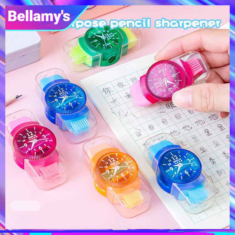 

COD ❤️ Rautan Pensil Gaya Kreatif Rautan Pensil Jam Tangan Rautan Pensil Karet Kuas Kombinasi Tiga-dalam-Satu-Bellamy's