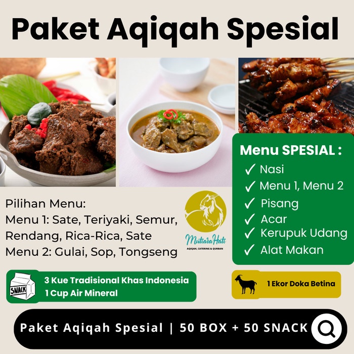 

Paket Aqiqah Murah Spesial | 50 BOX + 50 SNACK