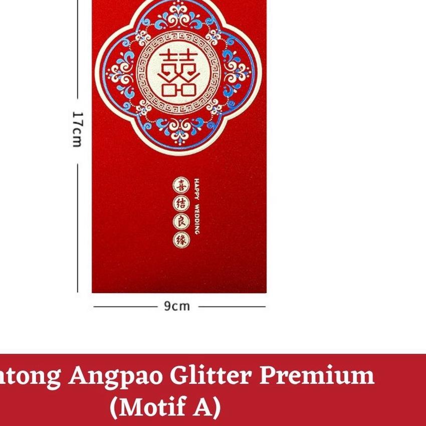 

Trend Kantong Amplop Angpao Wedding PREMIUM GLITTER Logo Xi Merah Design Aesthetic Mewah Angpau***