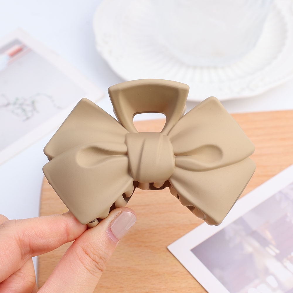 Hair Claw Back Head Shark Jepit Rambut Gadis Korea INS Style Acrylic Bow Hair Clip Headwear Aksesoris Rambut Hair Pin Vintage Besar Elegan Ladies Wanita