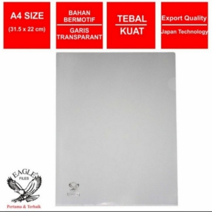 

✨NEW✨ - map plastik bening / clear sleeves A4 merk EAGLE