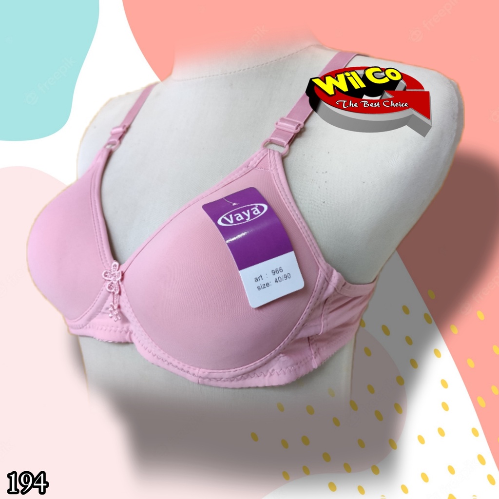 K194 - BRA/BH WANITA VAYA PAKAI BUSA TANPA KAWAT CUP SEDANG SIZE 34B - 40B  DUA PENGAIT