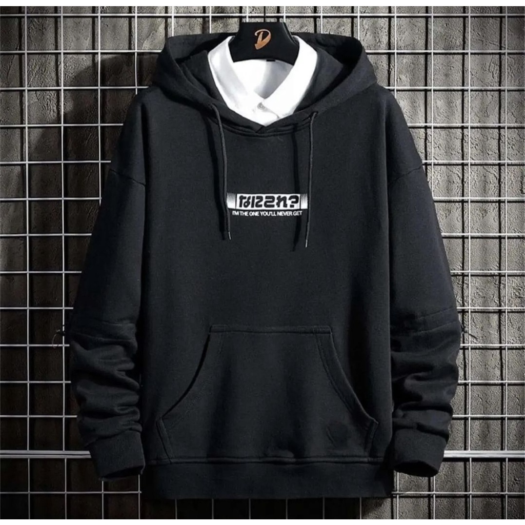 Sweater Pria Basic Oversize NEVER GAET Hoodie Atasan Outerwear Kasual Outfit Terkini Korean Fashion Musim Panas Dan Dingin
