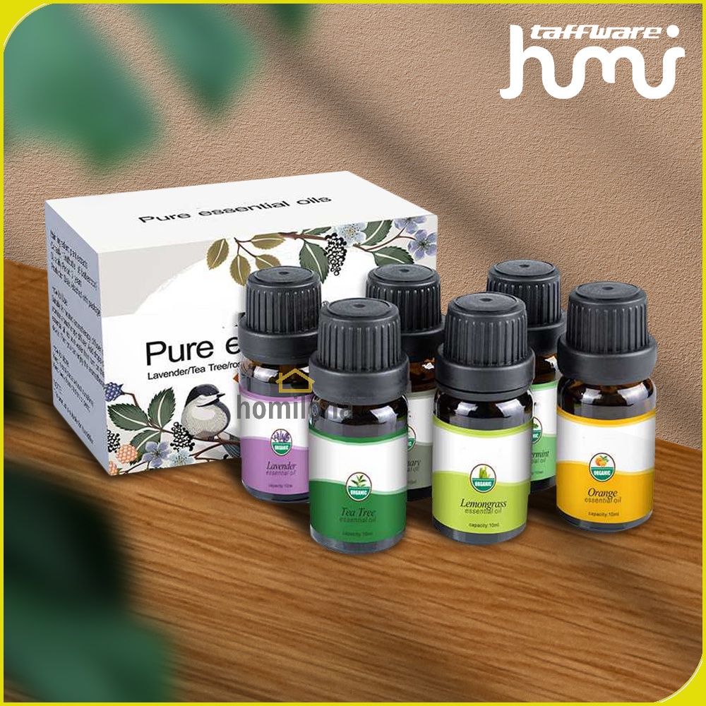 Pure Essential Fragrance Oils Minyak Aromatherapy Diffusers 10ml 6 PCS Taffware HUMI K-E7