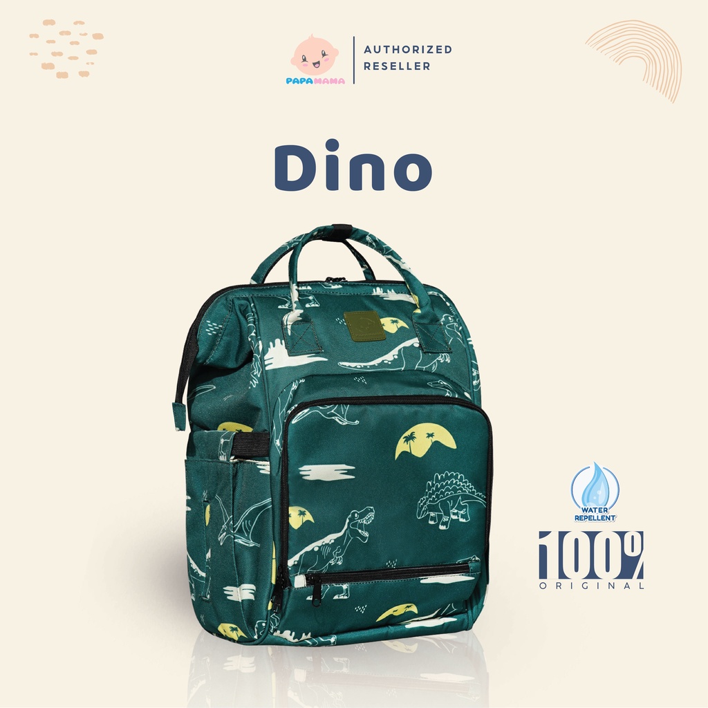 MOS - Papamama Pattern Diaper Bag - Water Repellent Fabric - Dino : 1048