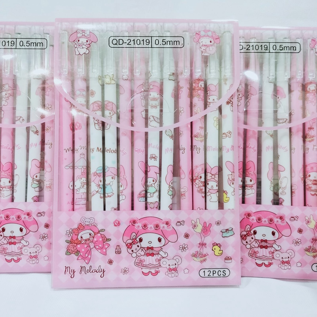 PULPEN ERASABLE 1 PAKET ISI 12 PCS FREE BOX NYA IMUT LUCU TINTA HITAM PEN BISA DI HAPUS KARAKTER RANDOM MODEL FANCY CUTE ALAT TULIS KEKINIAN HARGA TERJANGKAU KUALITAS TERJAMIN