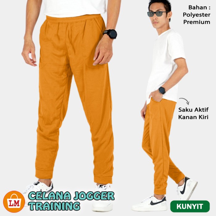 Celana JOGGER Panjang Jersey Olahraga Polos Dry Fit Pria Wanita Unisex Big Size Oversize STANDAR &amp; JUMBO / 30646