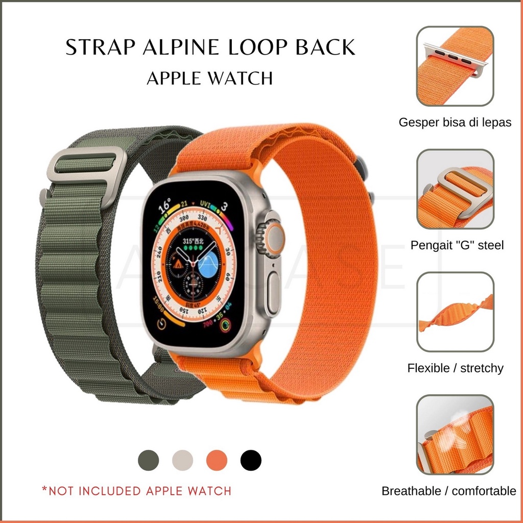 ( TANPA JAM ) ALPINE LOOP BACK | TALI STRAP WATCH G-BUCKLE - SERIES ULTRA 8 7 6 5 4 3 2 1 SE ULTRA | SIZE 38mm 40mm 41mm 42mm 44mm 45mm 49mm | Tali strap sport band apple watch iwatch smartwatch