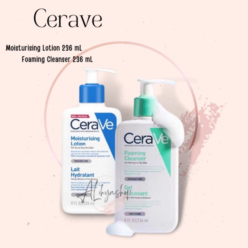 CERAVE FOAMING FAICAL CLEANSER-DAILY MOISTURIZING LOTION MUKA / WAJAH DAN TUBUH 236ML