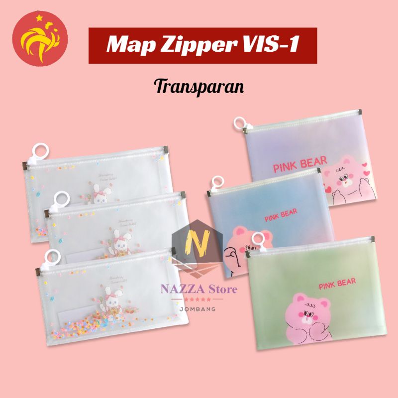 

VIS-1 Map Zipper A5 B6 Map Resleting fancy