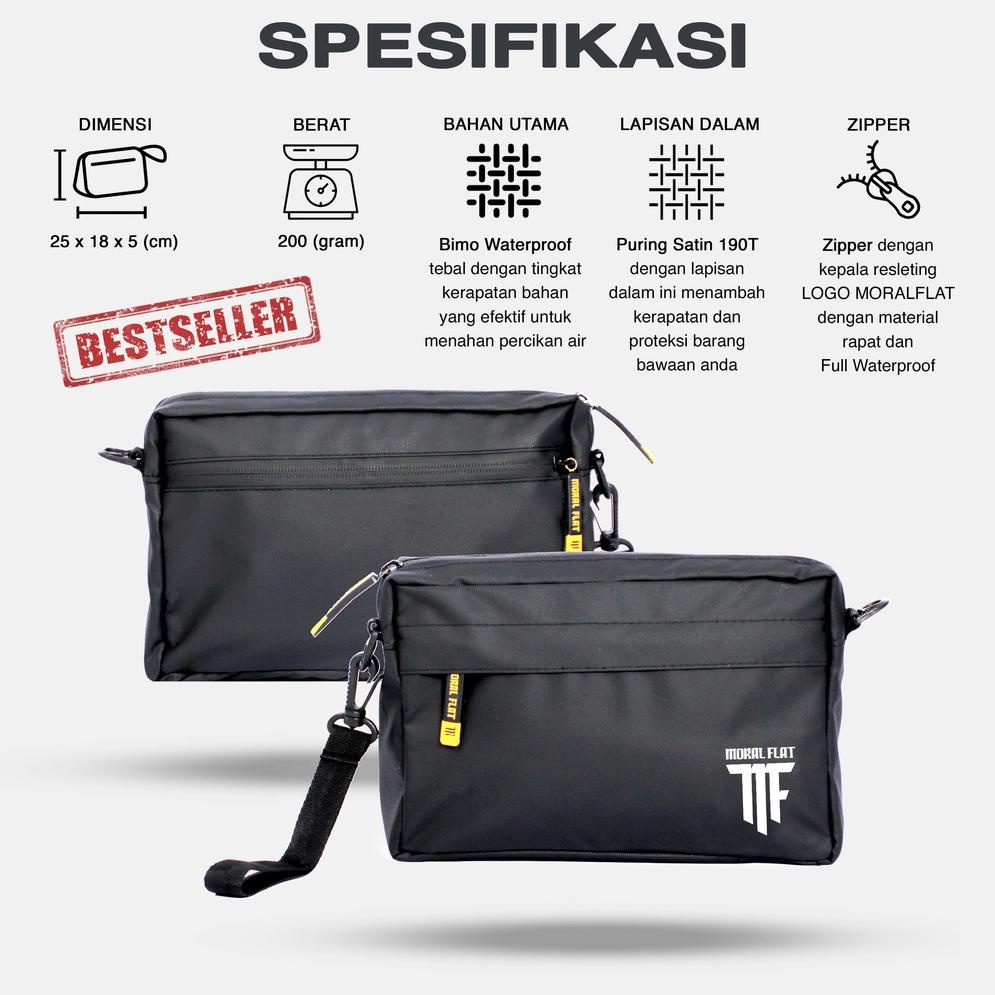 (S-H8H(✪) Moral Flat Official-Handbag Tas Tangan-Waterproof-Anti Air-Hitam murah