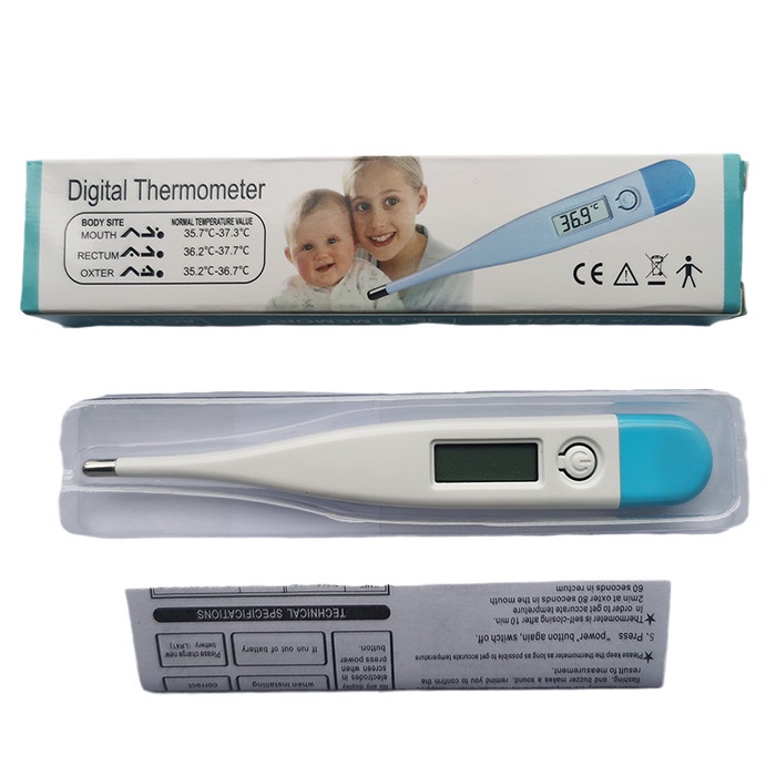 Thermometer Digital jepit Ketiak Oral Kaku Ukur Suhu Badan Anak Baby