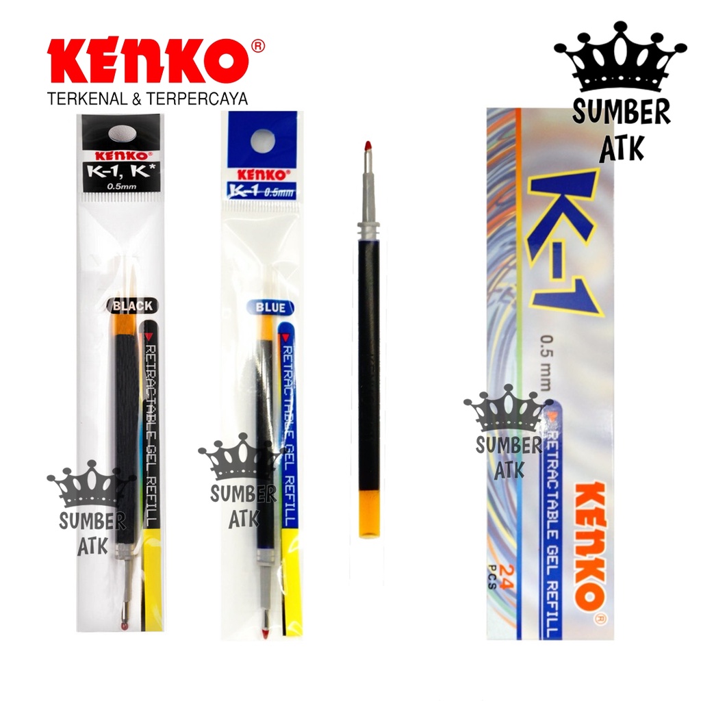 

KENKO GEL PEN REFILL K-1 Black , Blue / ISI ULANG PENA K-1 Hitam dan Biru