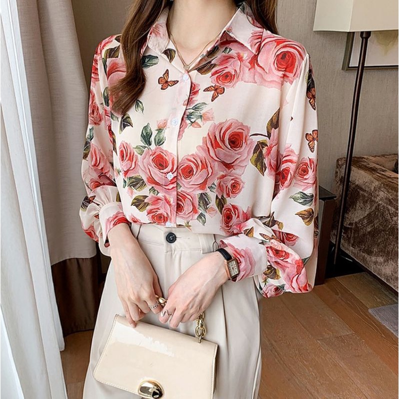 MDLV ~ 7747# Floretta Floral Shirt Kemeja Bunga Import