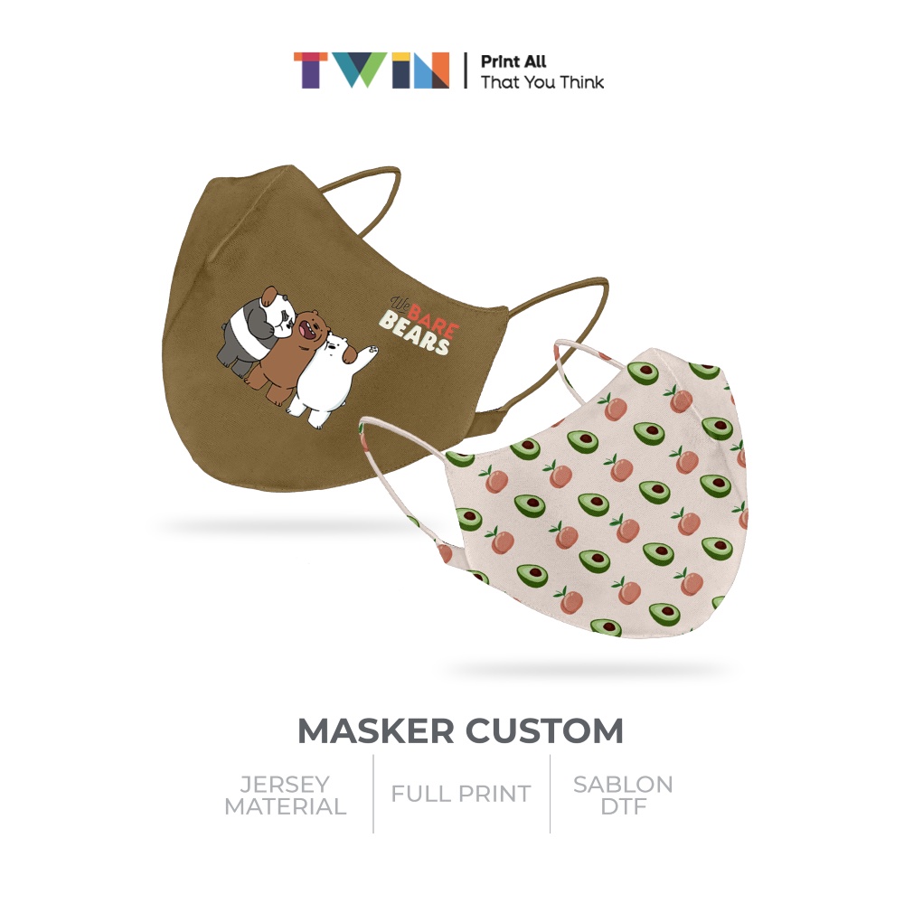 Masker Kain Duckbill Organizer Motif Dewasa Anak – Custom 2 Lapis
