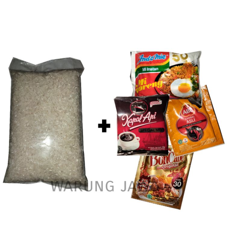 

Beras 1 Liter + Indomie goreng + Kopi + saos + bon cabe ( level 30 )