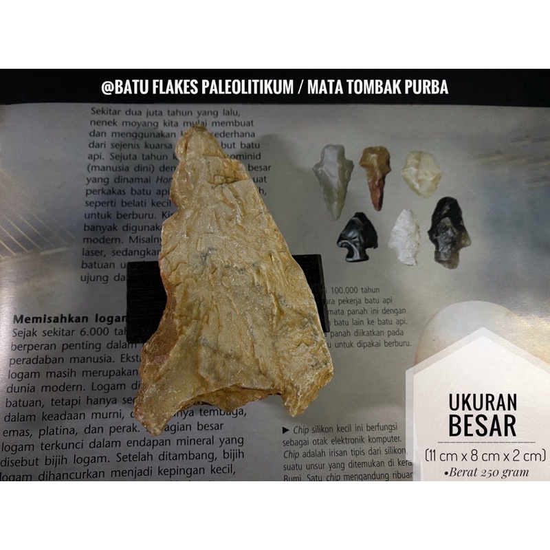 Batu Serpih Paleolitikum C11 atau Batu Flakes atau Kapak Genggam atau Mata Tombak Purba