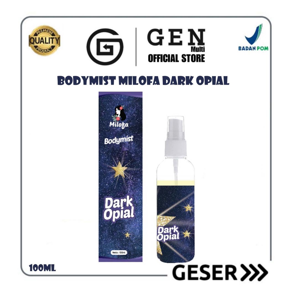 GEN - [BPOM] Parfum Body Mist Milofa Dark Opial 100ml Premium / Parfum Dark Opial 100ml Best Seller / Parfum Unisex Wangi Tahan Lama