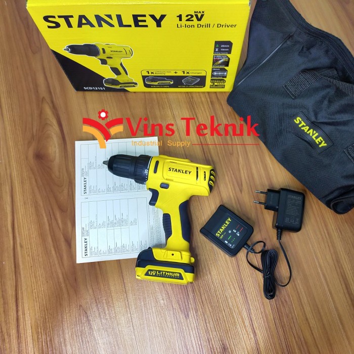 Mesin Bor Baterai 10.8V Cordless Drill Stanley Scd121 Scd121S1