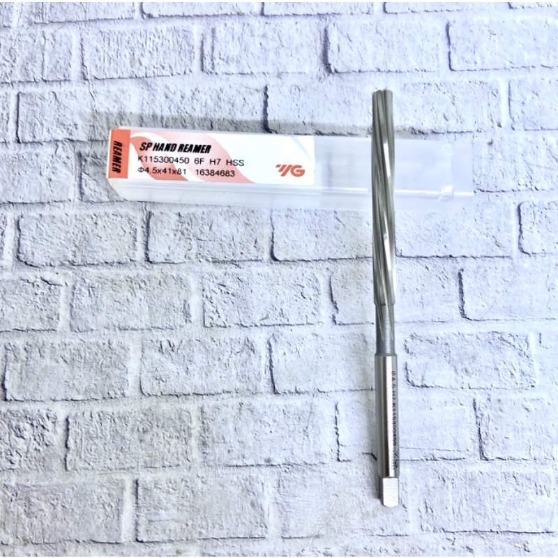 SP Hand Reamer 4.5 mm H7 Spiral merk YG Korea original baru..Reamer 4.5mm