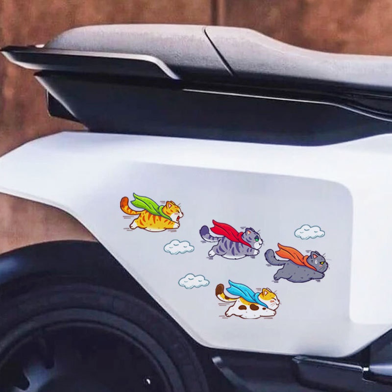 Kreatif Kartun Kucing Terbang Bentuk PVC Stiker Mobil/Portabel Perekat Diri Tahan Air Otomotif Dekoratif Stiker/DIY Kendaraan Kepribadian Aplikasi