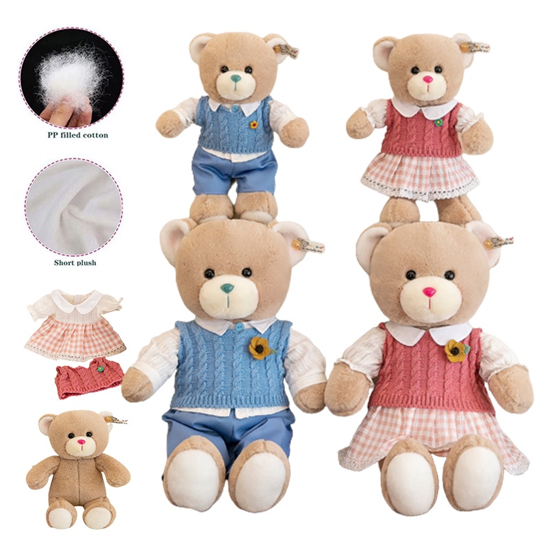 Boneka Teddy Bear Boneka Mainan Mewah Boneka Lembut Dg Pakaian Yang Dapat Dilepas Hadiah Xmas