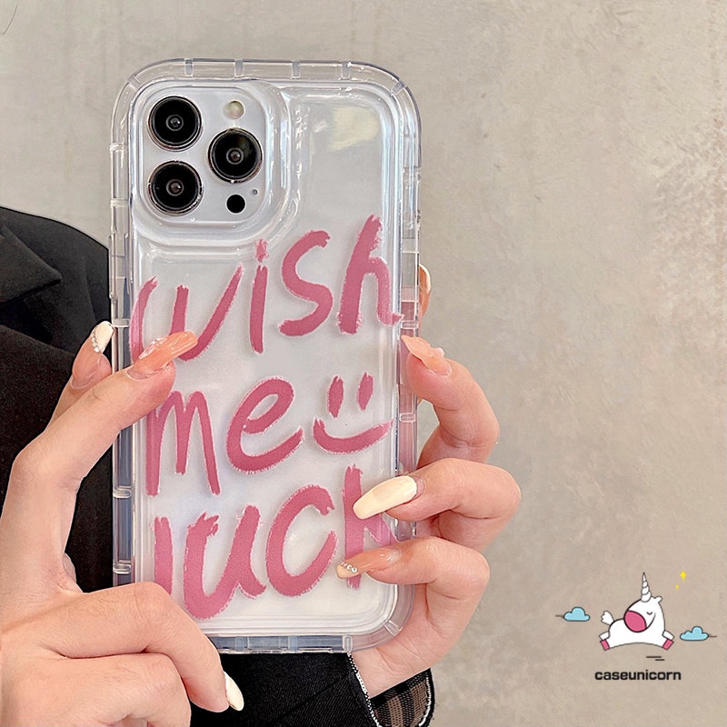 IPHONE Casing Ponsel Airbag Shockproof Kompatibel Untuk Iphone 11 14 13 12 Pro Max6 6S 7 8 Plus XR X XS MAX 7plus 8plus Ins Fashion Grafiti Huruf TPU Lembut Anti Jatuh Bening Penutup Belakang