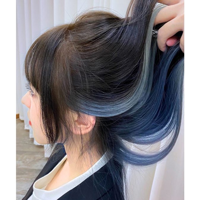 We Flower Wig Rambut Ekstensi Model Lurus Panjang 50cm Warna-Warni Untuk Wanita