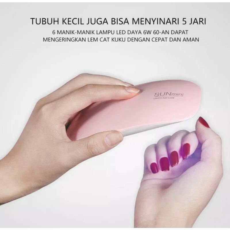 Kuas Kuku Nail Art Brush Kutek Plus Dotting 15pcs + Lampu LED UV / Mini 6W Portabel Nail Dryer / Pengering Kutek LED / Bisa di Lipat / Mesin Fototerapi / Lampu