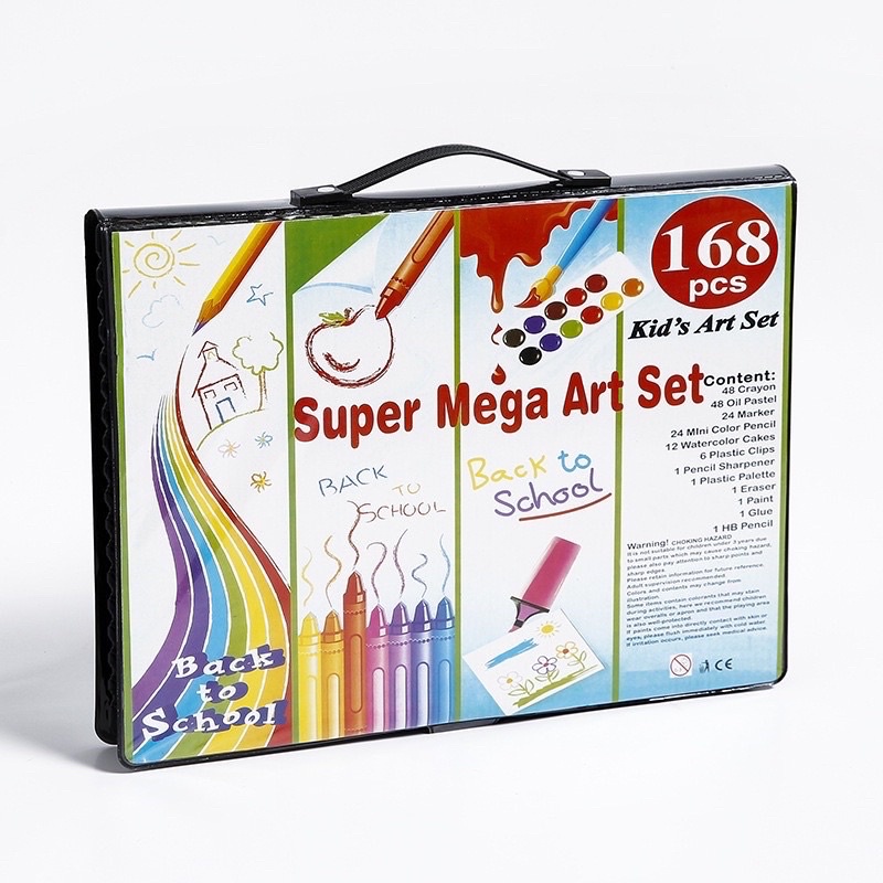 ART SET 168 PENSIL WARNA Crayon set 168pcs - Crayon Mewarnai -168 Warna - Pensil Krayon (Alat Menggambar atau Mewarnai) Hadiah anak-anak Promo mitra